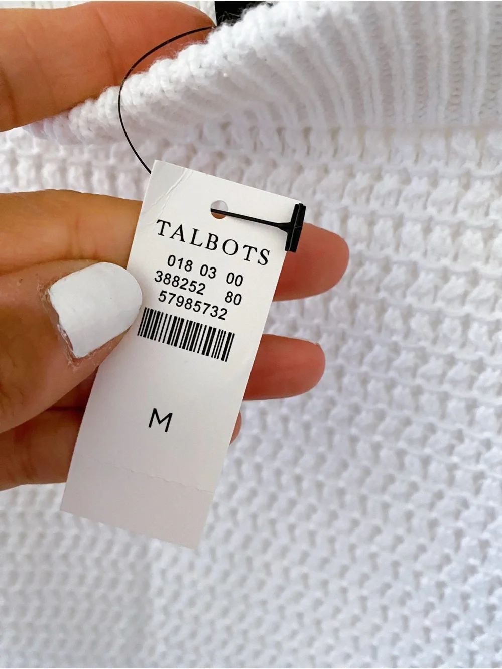 TALBOTS Cozy White Knit Midi Skirt in Soft Crochet Texture! 🐚